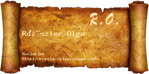 Röszler Olga névjegykártya